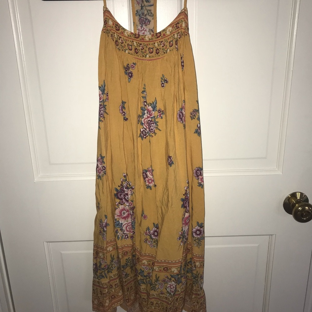 tassels n lace yellow floral dress
